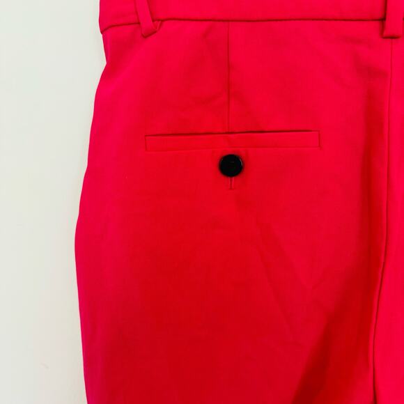Theory Womens Treeca 2 Good Wool Cropped Watermelon Pink Tailored Dress Pants 2 - Picture 13 of 15